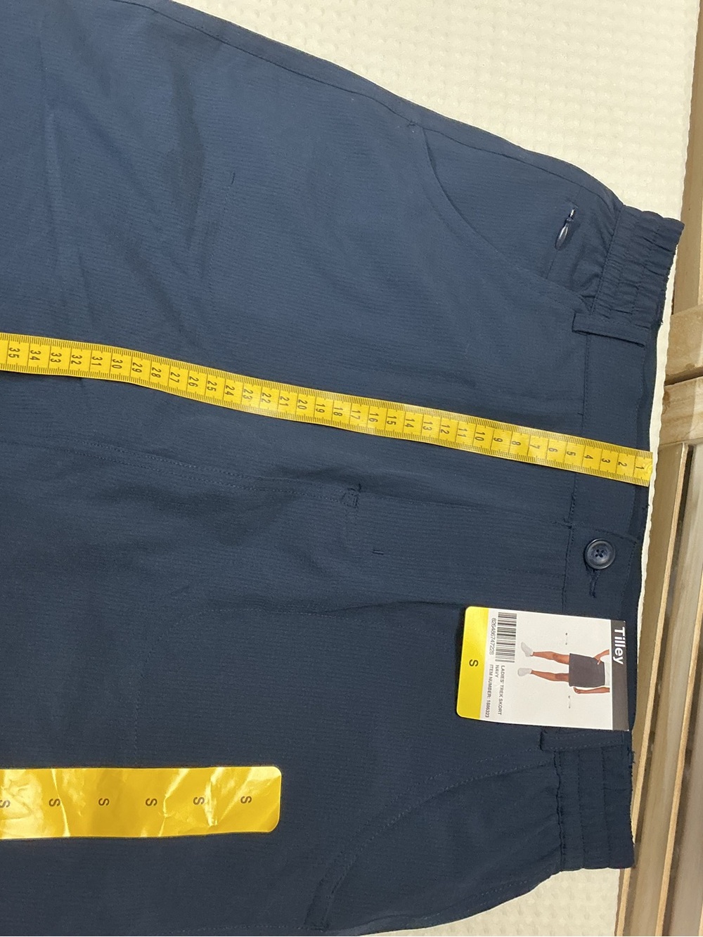 Women's Navy Straight Mini Skirt - Picture 7 of 8